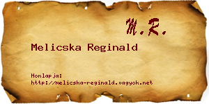 Melicska Reginald névjegykártya